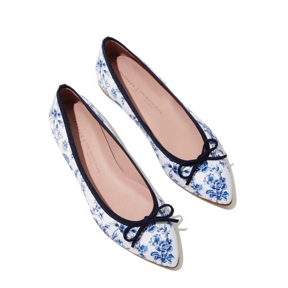 Gal Meets Glam X Margaux - The Pointe Ballet Flats in Blue Toile SOLD OUT STYLE - Picture 3 of 11